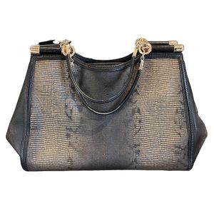 Coach Madison Lizard Embossed Metallic Caroline Satchel/Handbag